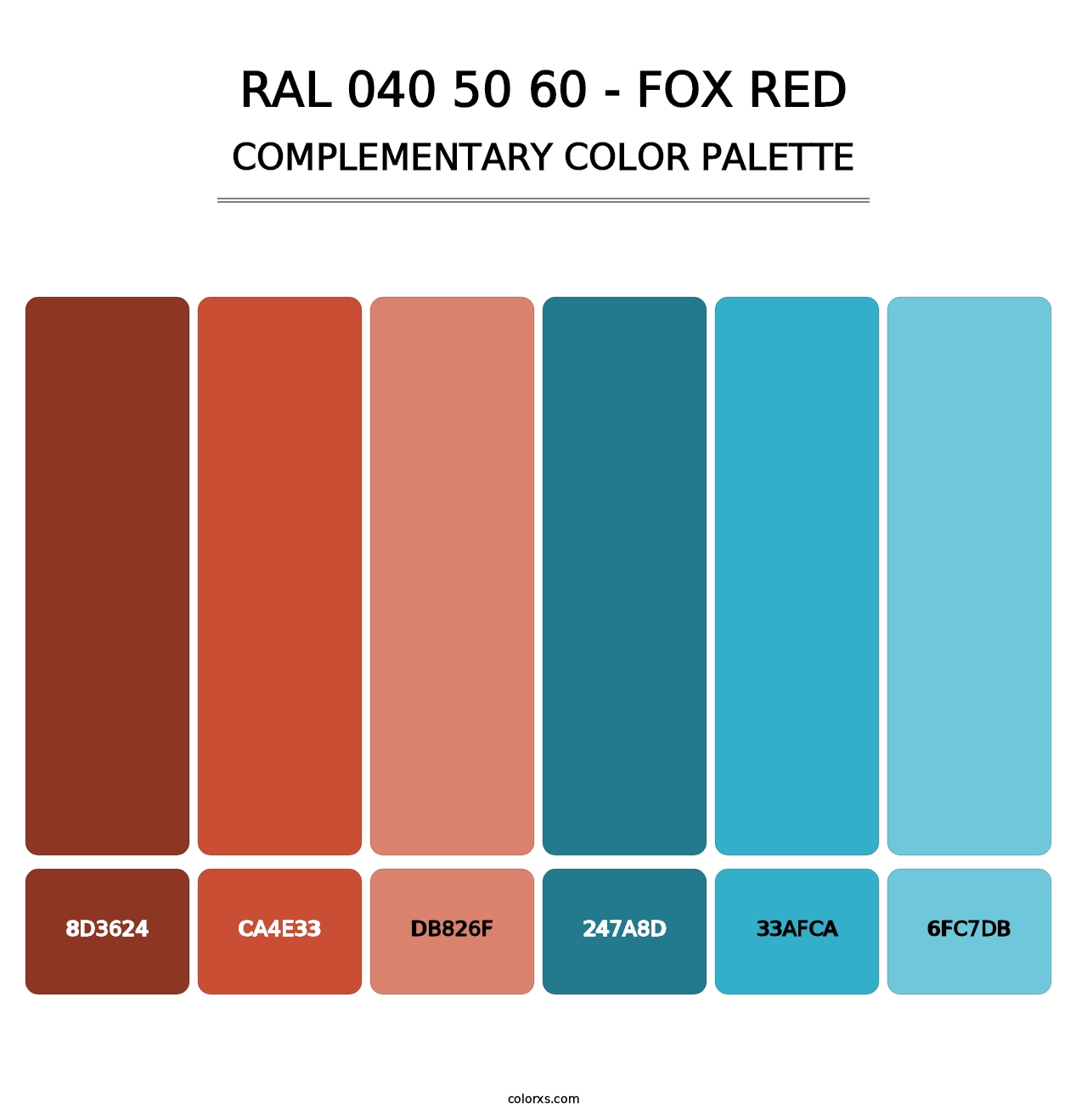 RAL 040 50 60 - Fox Red - Complementary Color Palette
