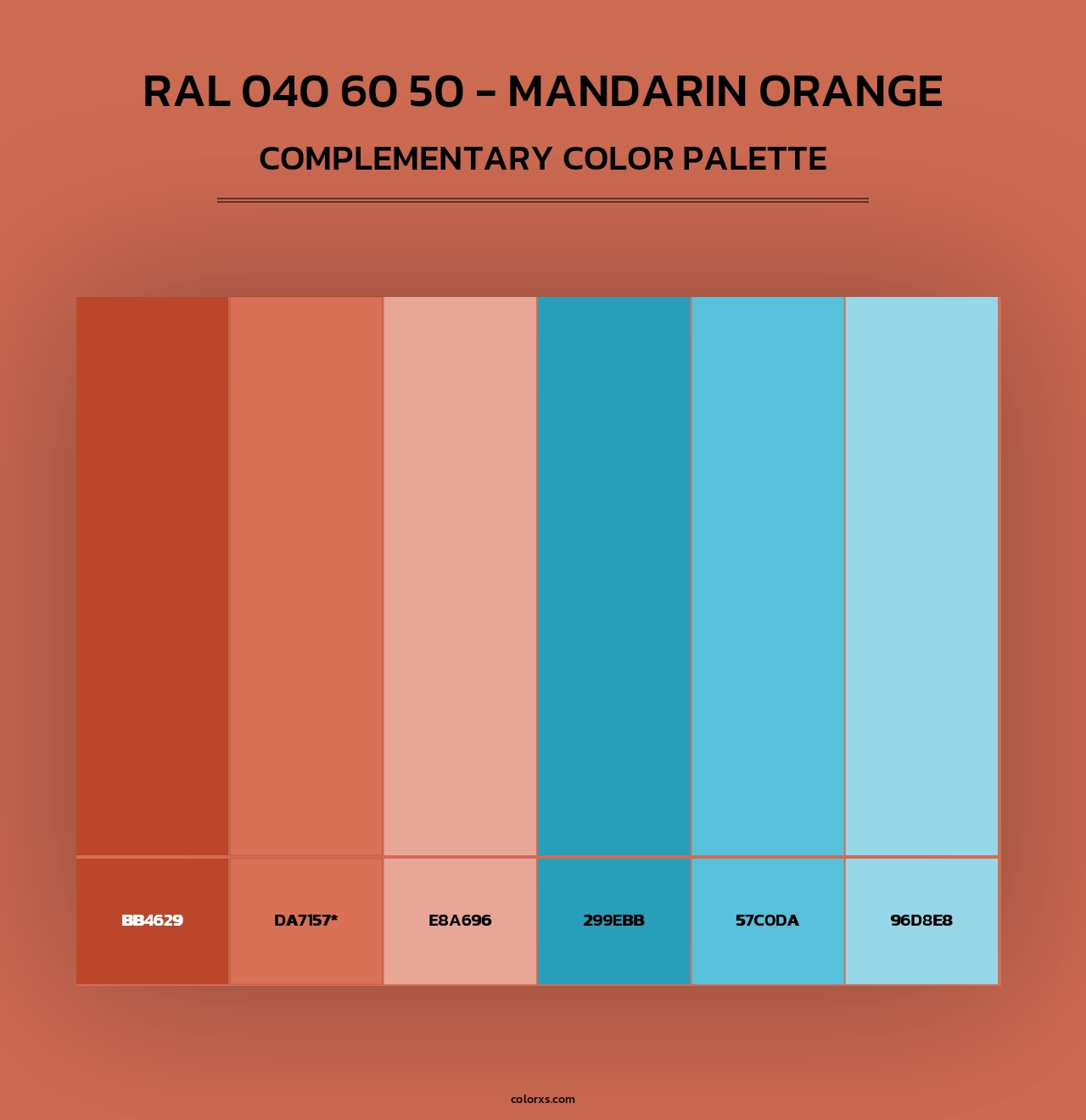 RAL 040 60 50 - Mandarin Orange - Complementary Color Palette