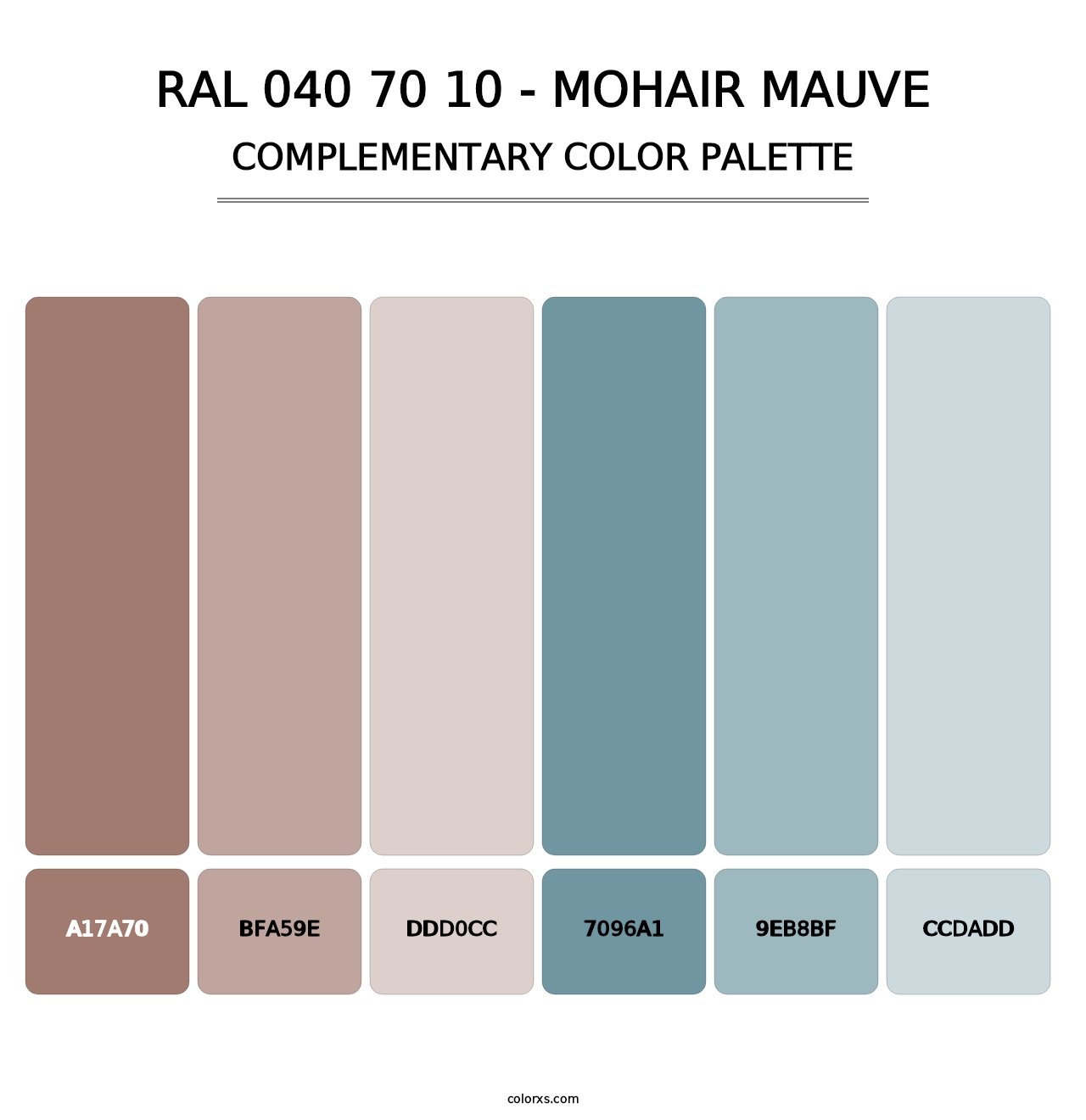 RAL 040 70 10 - Mohair Mauve - Complementary Color Palette
