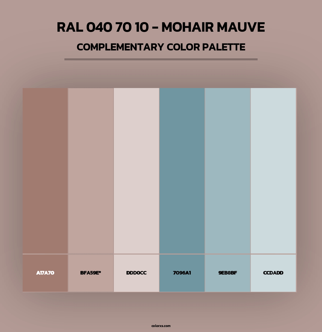 RAL 040 70 10 - Mohair Mauve - Complementary Color Palette