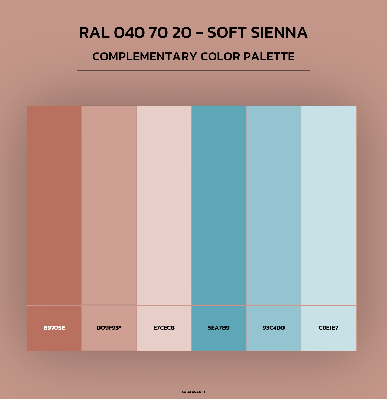 RAL 040 70 20 - Soft Sienna - Complementary Color Palette