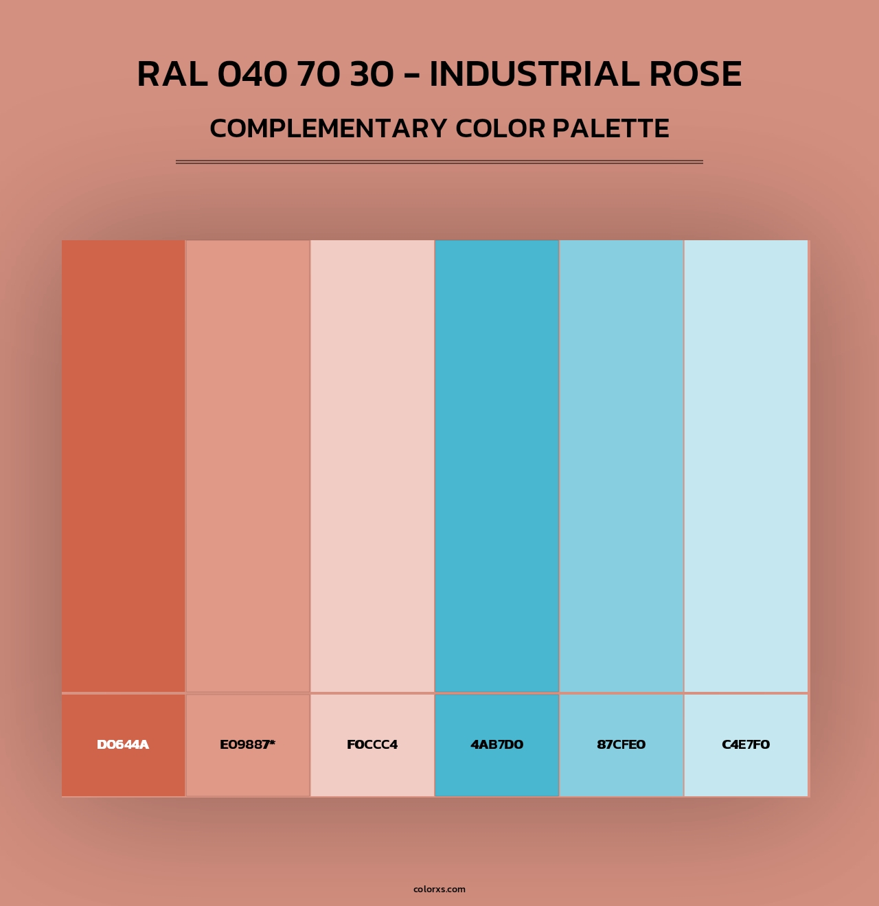 RAL 040 70 30 - Industrial Rose - Complementary Color Palette
