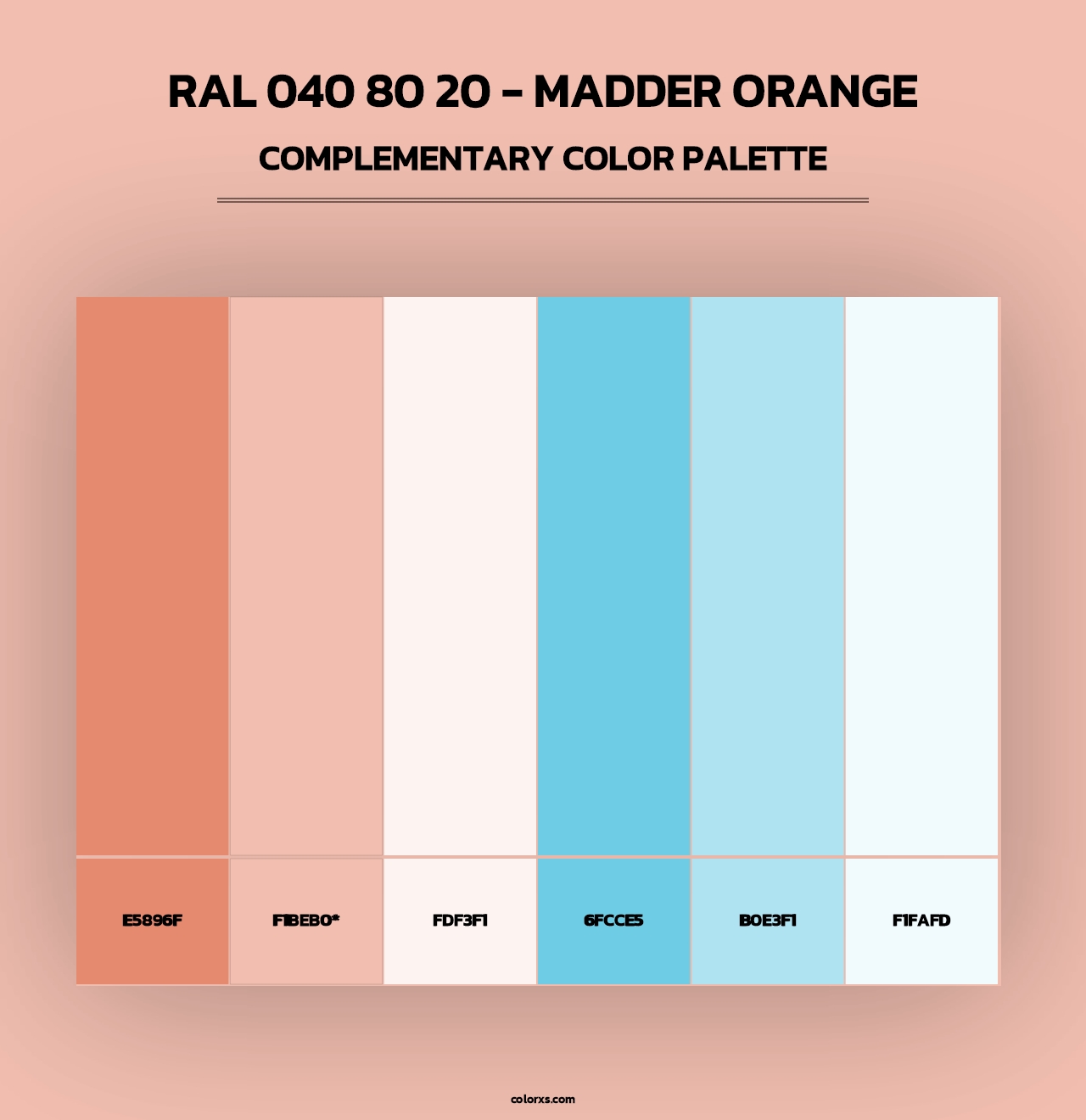 RAL 040 80 20 - Madder Orange - Complementary Color Palette