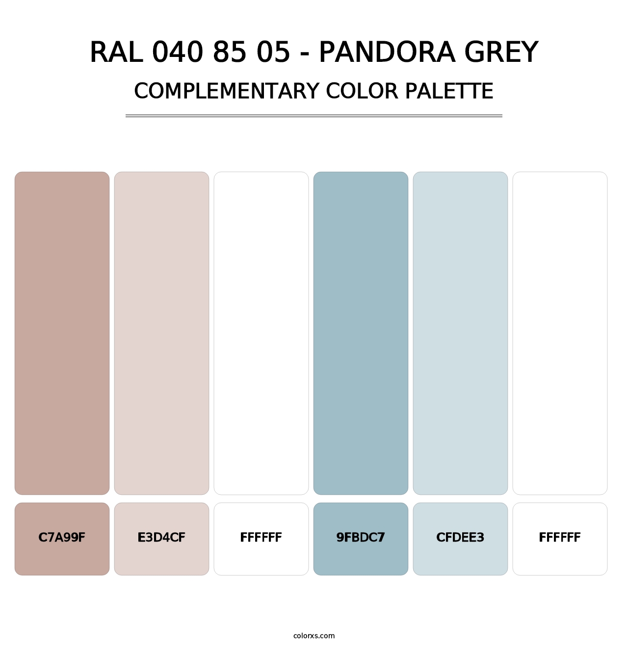 RAL 040 85 05 - Pandora Grey - Complementary Color Palette