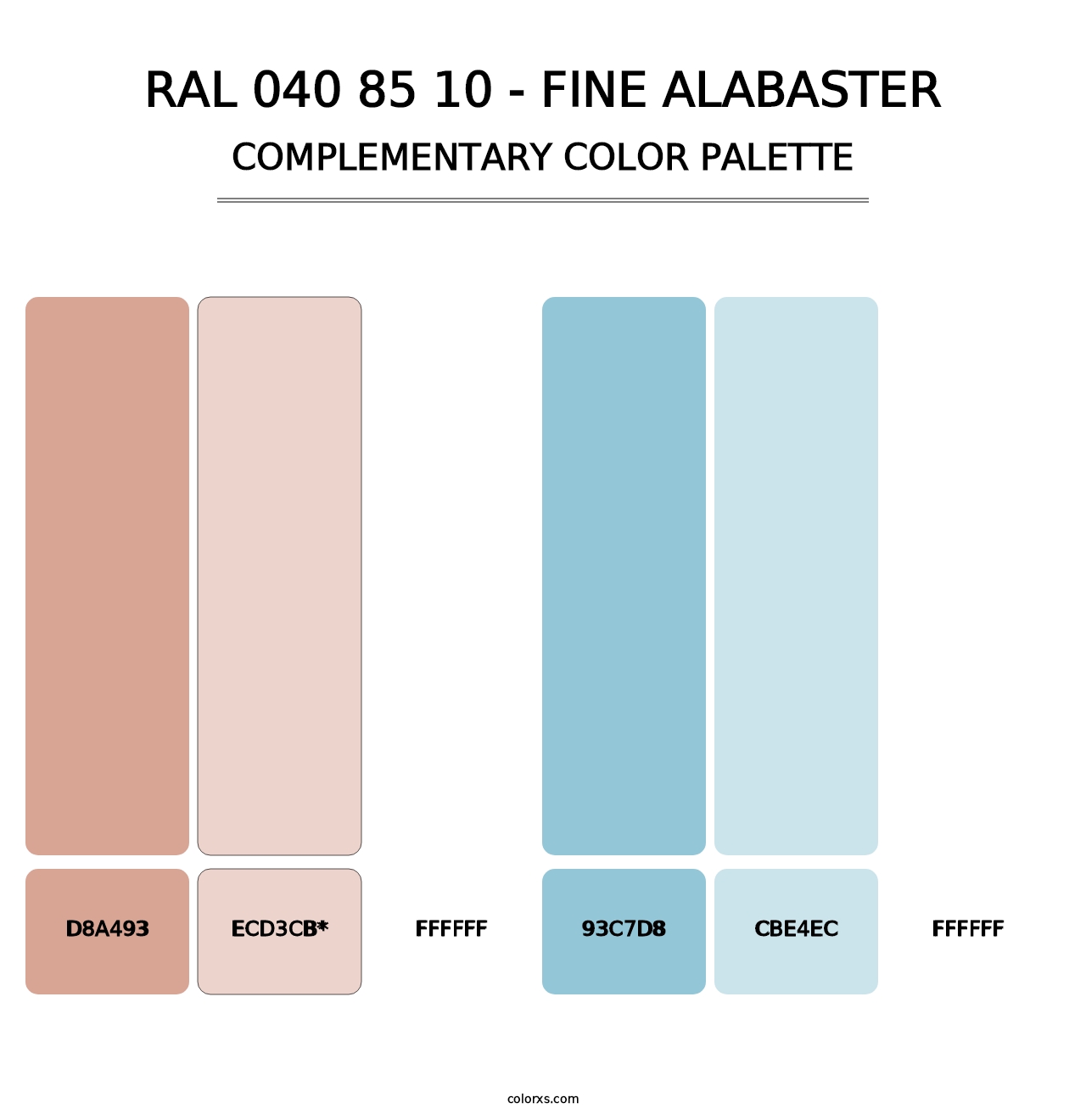 RAL 040 85 10 - Fine Alabaster - Complementary Color Palette