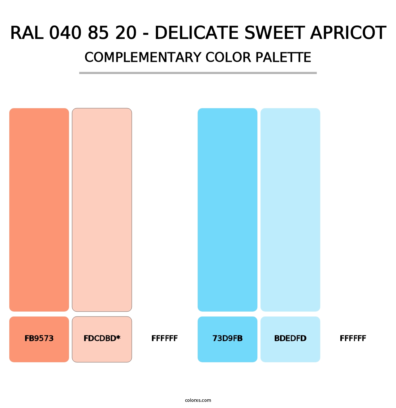 RAL 040 85 20 - Delicate Sweet Apricot - Complementary Color Palette