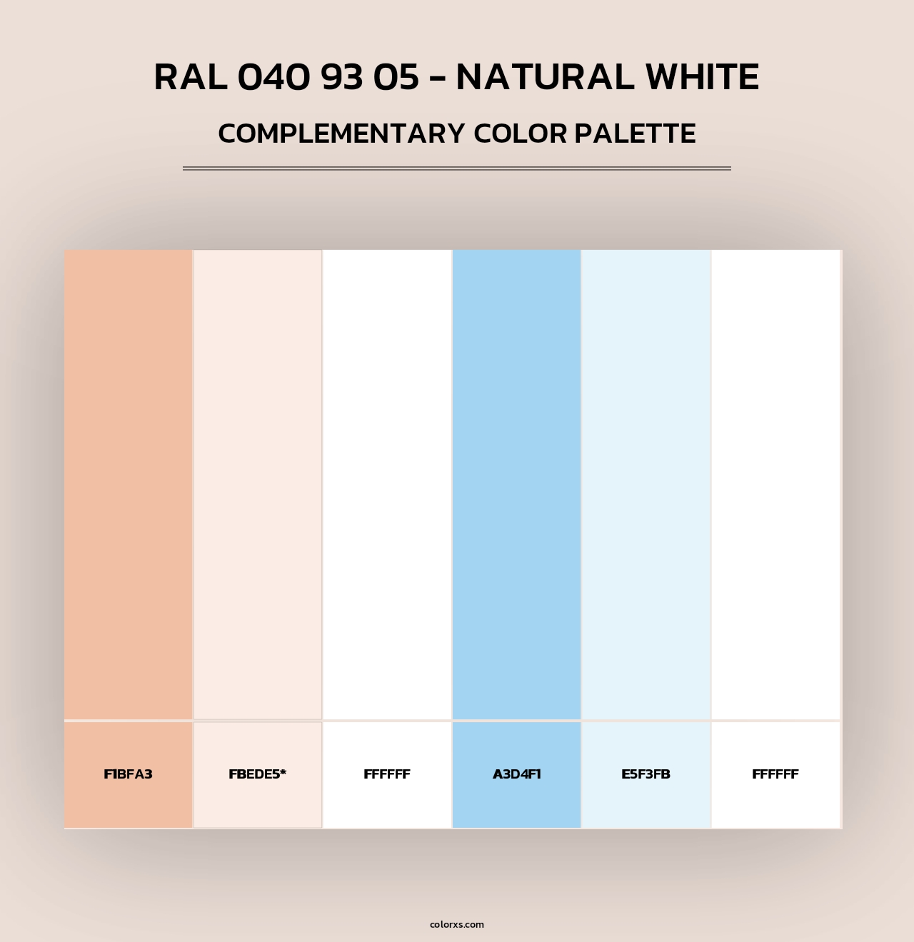 RAL 040 93 05 - Natural White - Complementary Color Palette