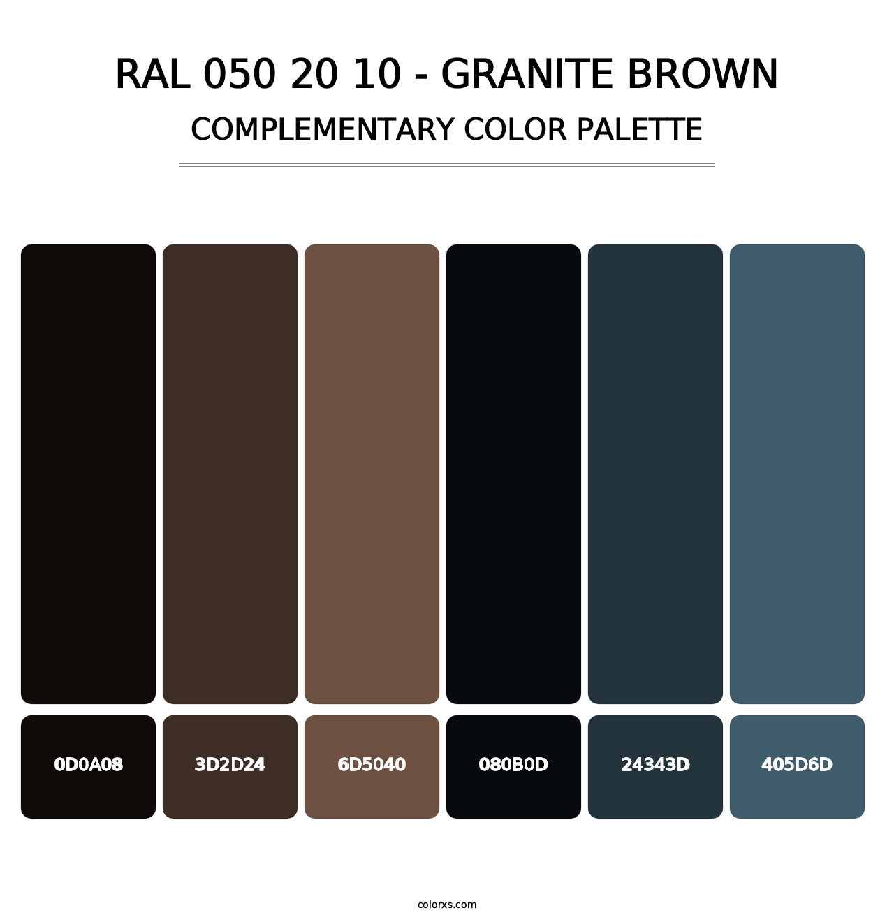 RAL 050 20 10 - Granite Brown - Complementary Color Palette