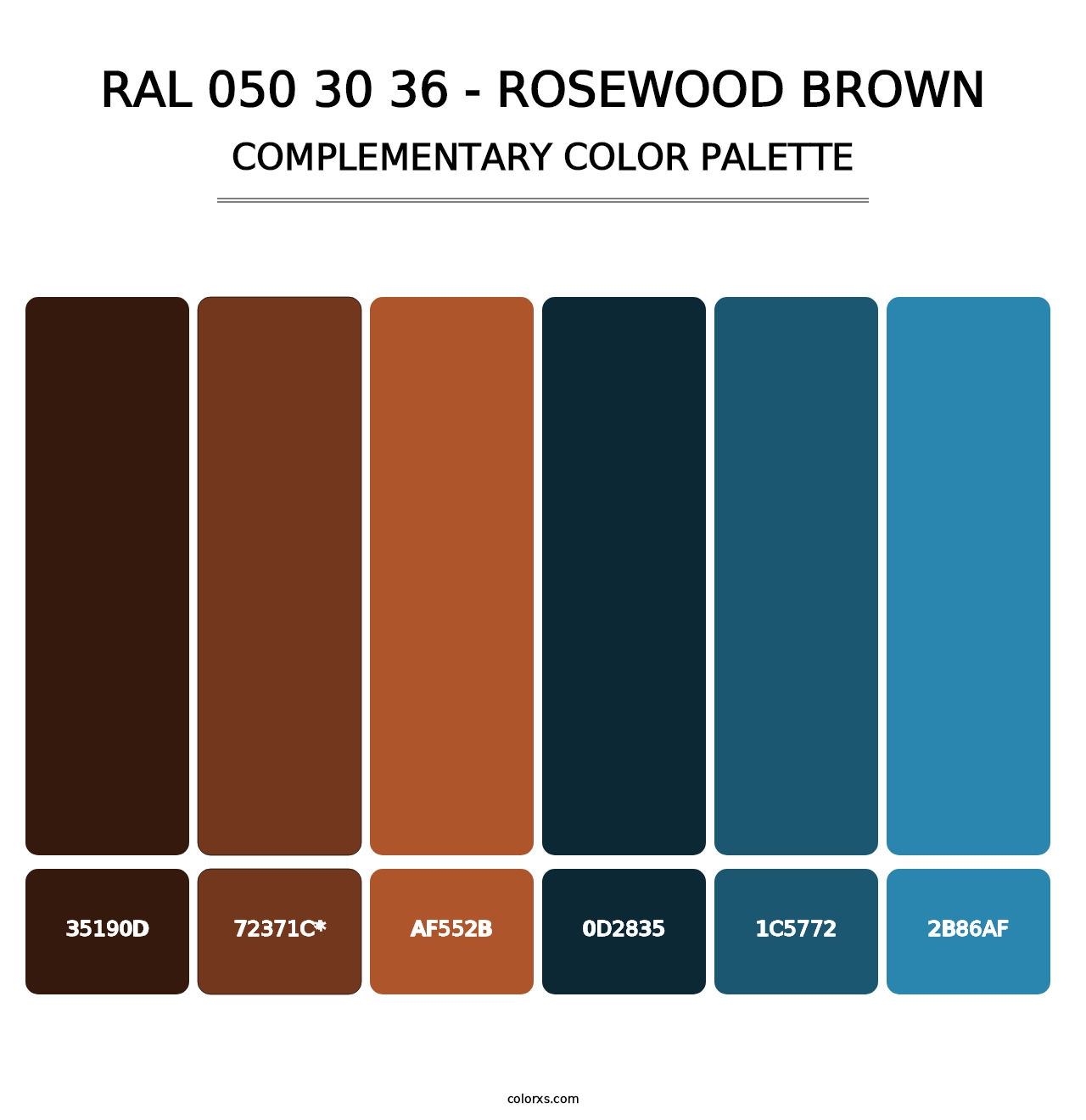 RAL 050 30 36 - Rosewood Brown - Complementary Color Palette