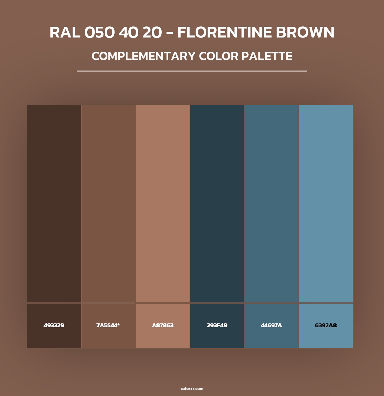 RAL 050 40 20 - Florentine Brown - Complementary Color Palette