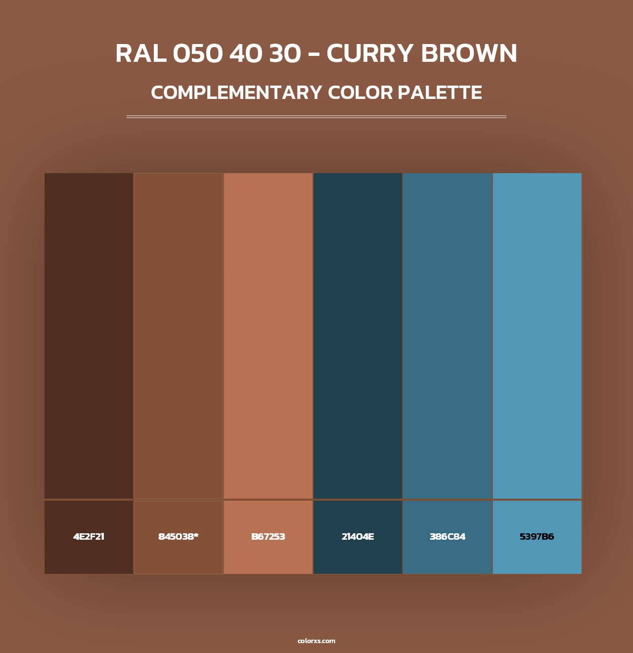 RAL 050 40 30 - Curry Brown - Complementary Color Palette