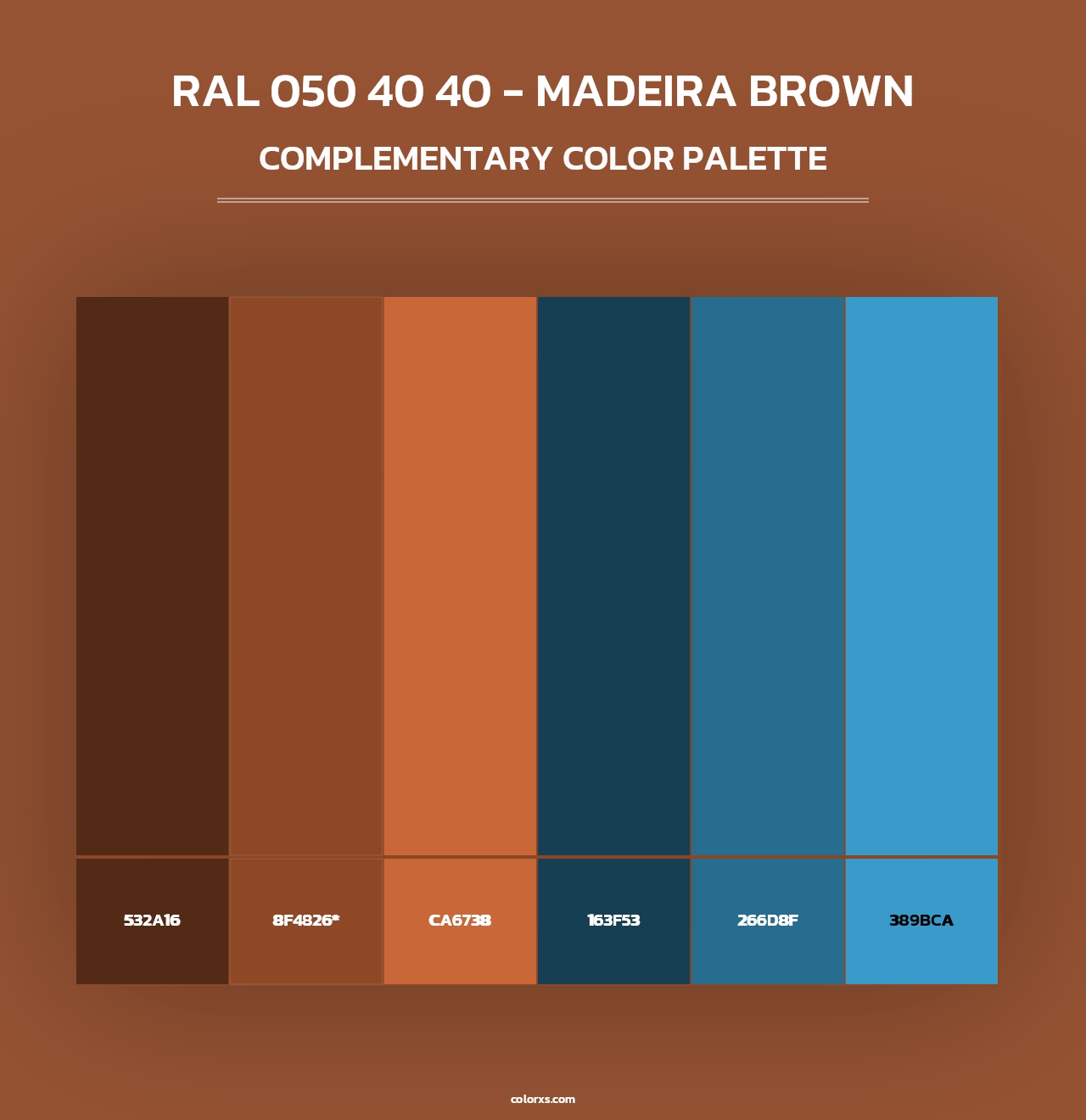 RAL 050 40 40 - Madeira Brown - Complementary Color Palette