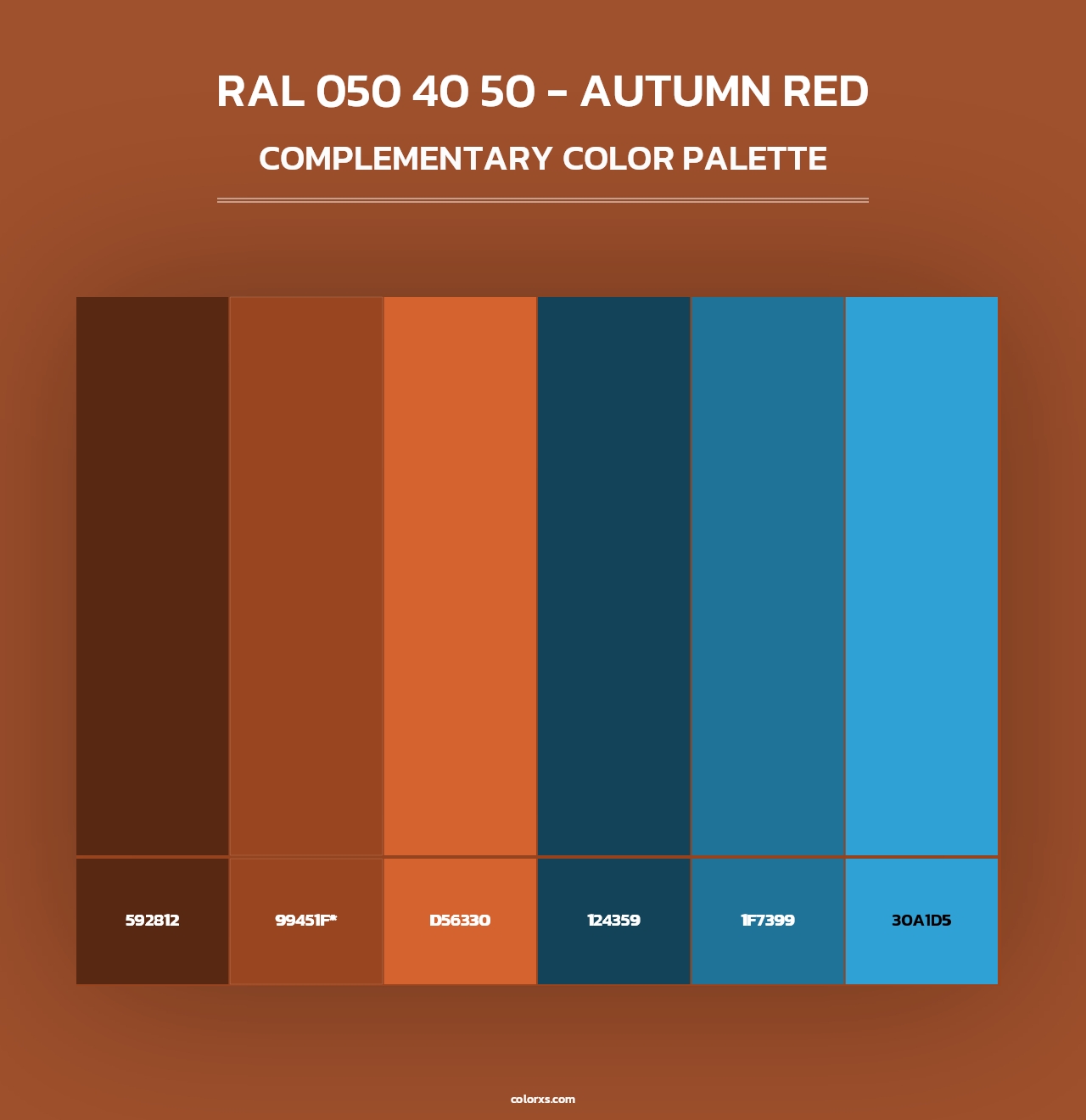 RAL 050 40 50 - Autumn Red - Complementary Color Palette