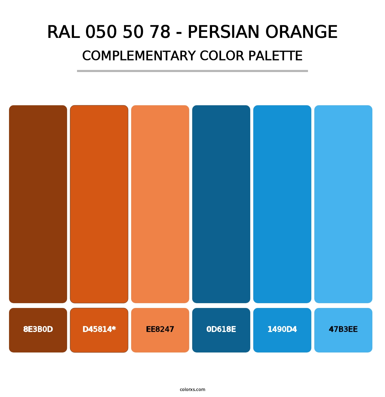 RAL 050 50 78 - Persian Orange - Complementary Color Palette