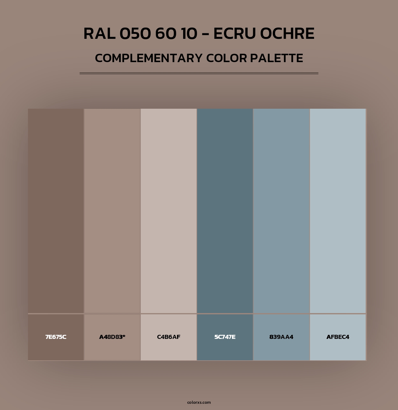 RAL 050 60 10 - Ecru Ochre - Complementary Color Palette
