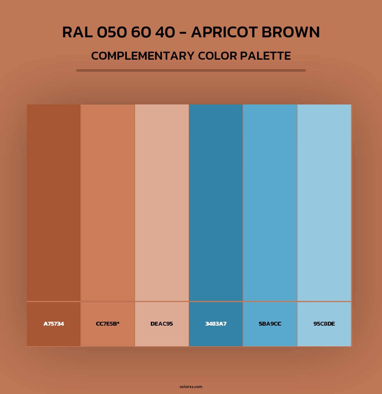 RAL 050 60 40 - Apricot Brown - Complementary Color Palette