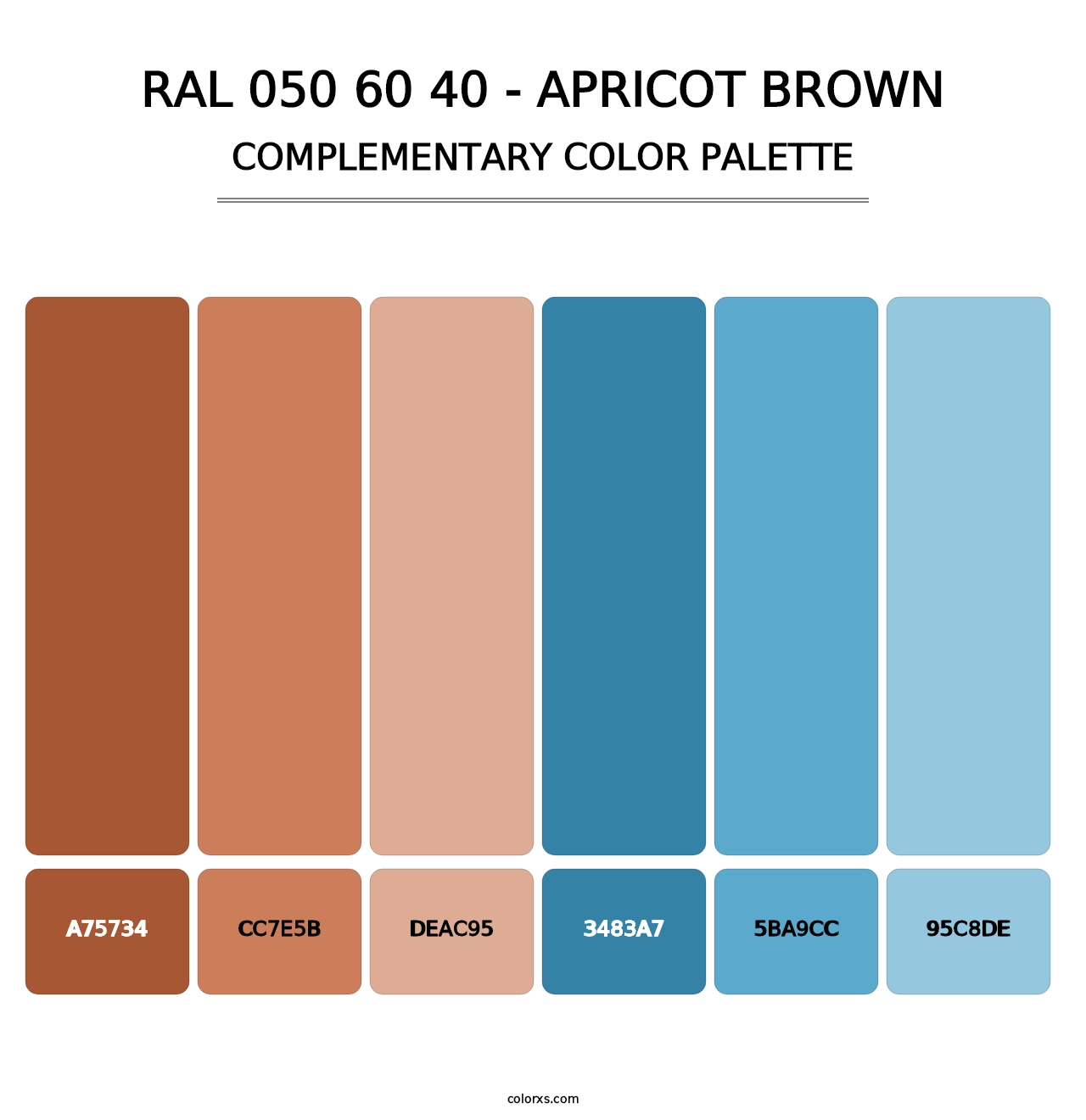 RAL 050 60 40 - Apricot Brown - Complementary Color Palette