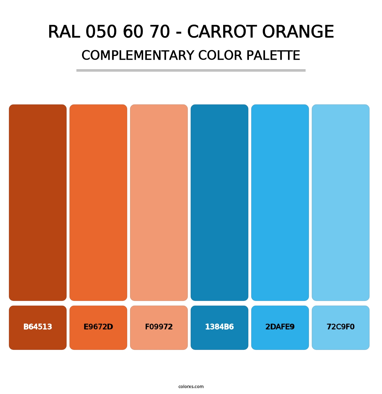 RAL 050 60 70 - Carrot Orange - Complementary Color Palette