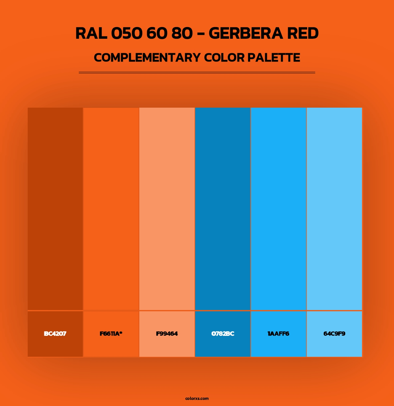 RAL 050 60 80 - Gerbera Red - Complementary Color Palette