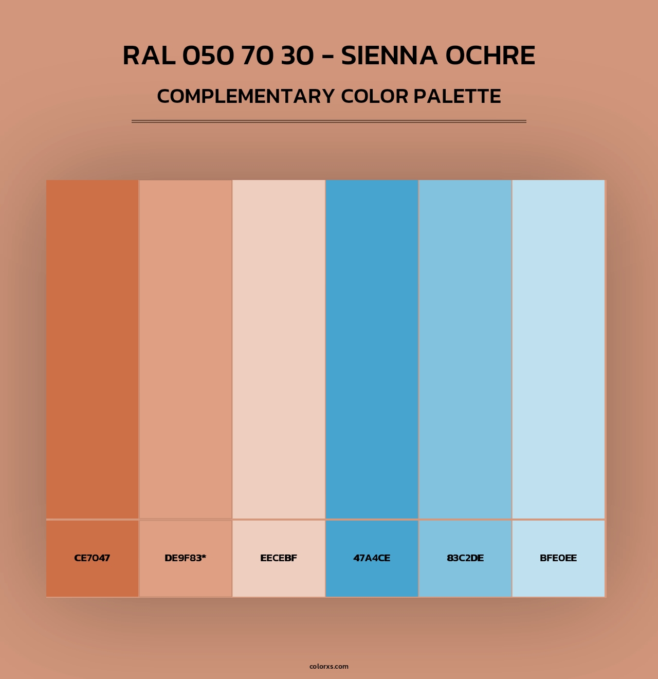 RAL 050 70 30 - Sienna Ochre - Complementary Color Palette