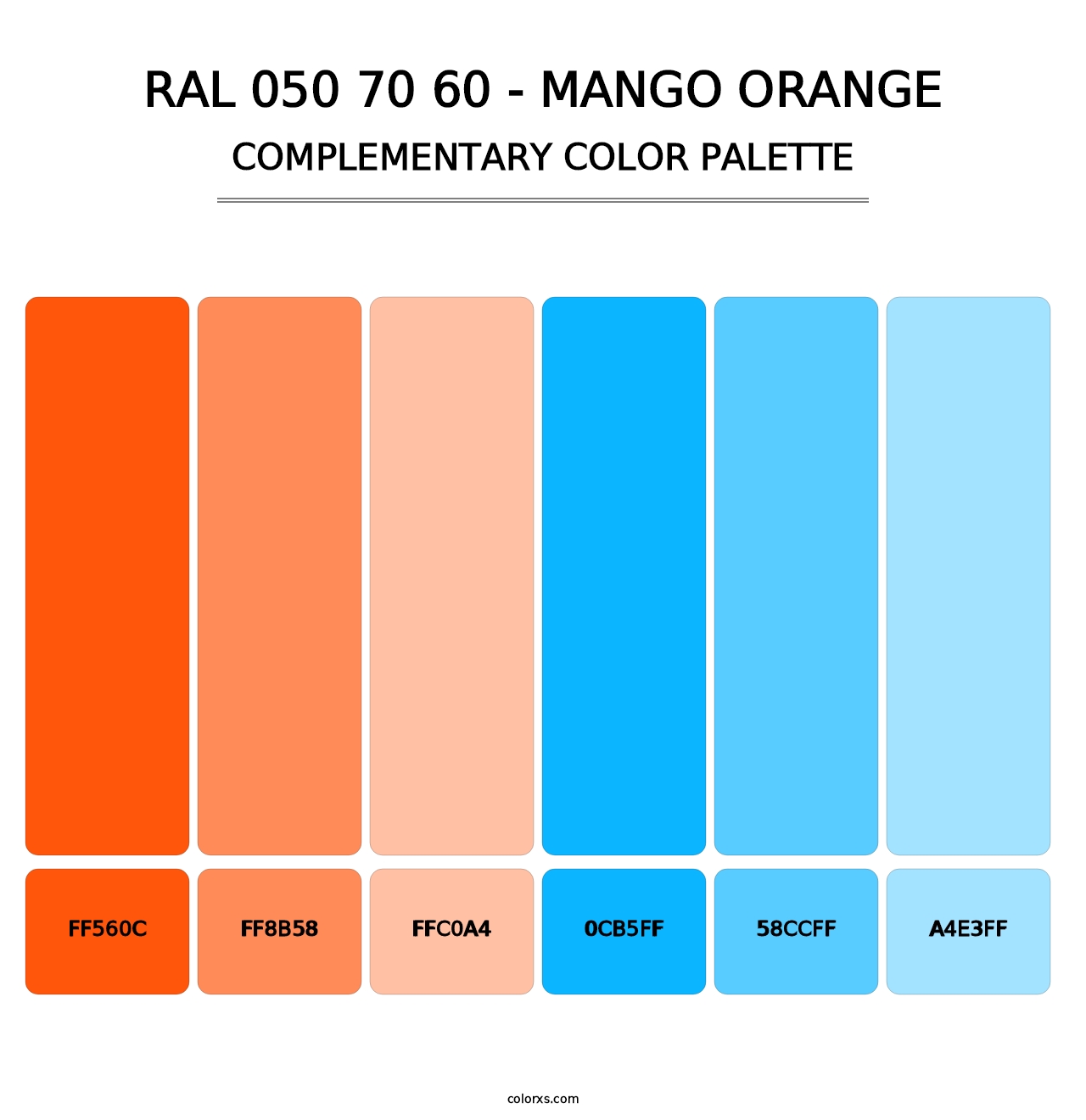 RAL 050 70 60 - Mango Orange - Complementary Color Palette