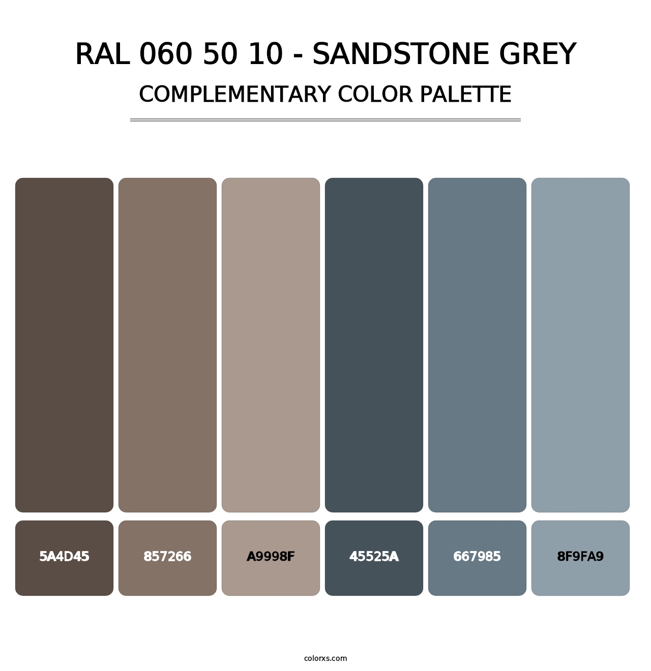 RAL 060 50 10 - Sandstone Grey - Complementary Color Palette