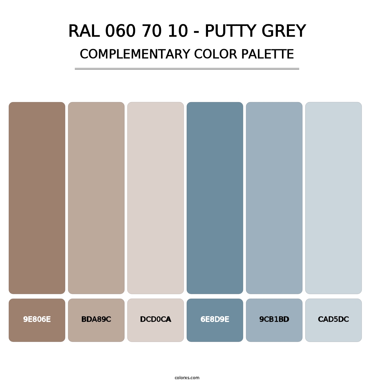 RAL 060 70 10 - Putty Grey - Complementary Color Palette