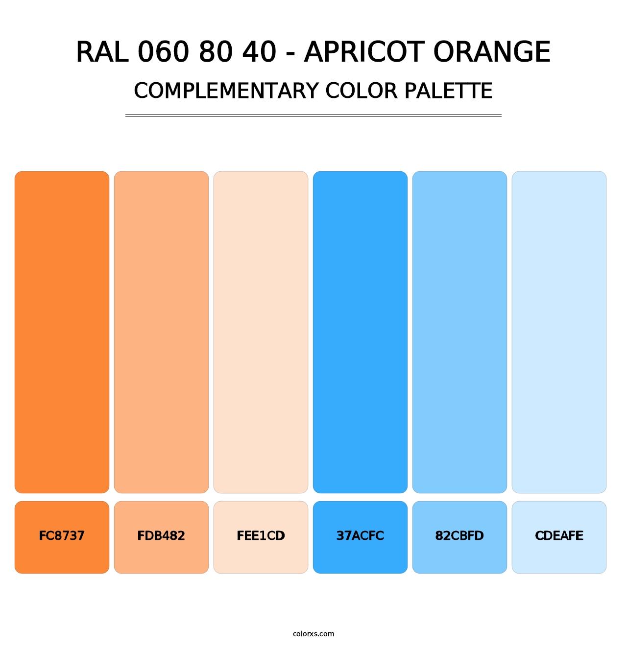 RAL 060 80 40 - Apricot Orange - Complementary Color Palette