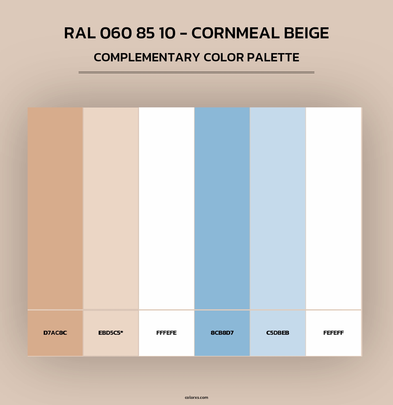RAL 060 85 10 - Cornmeal Beige - Complementary Color Palette