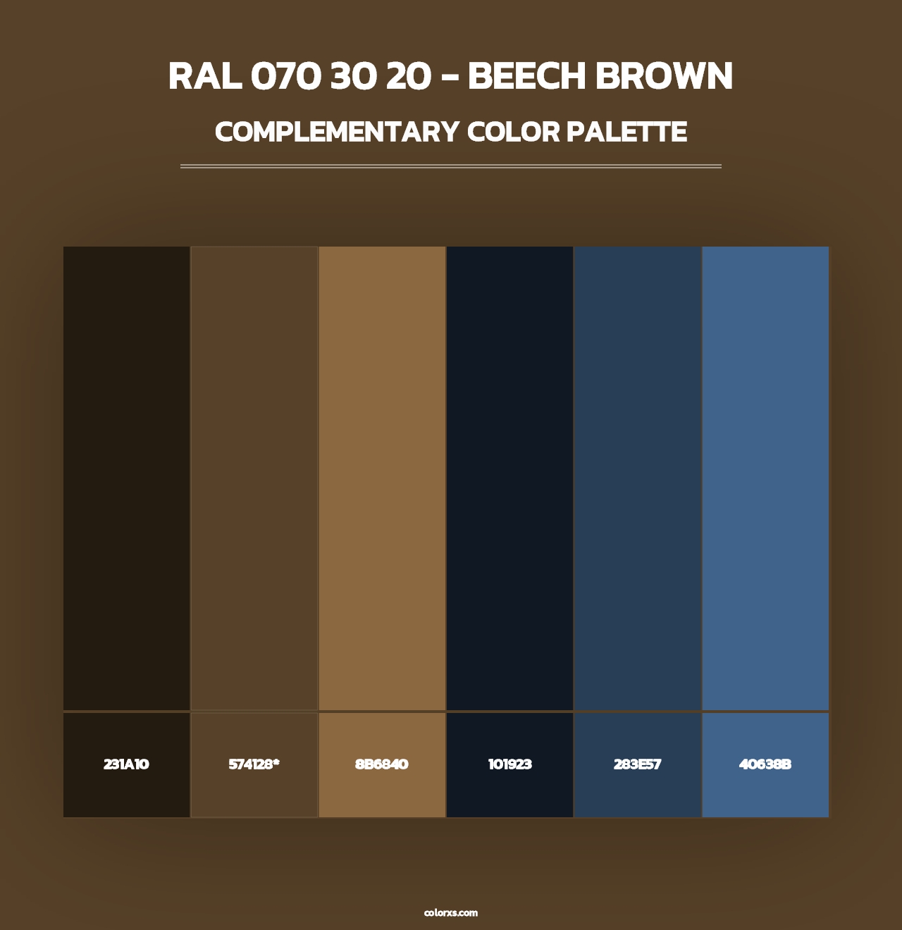 RAL 070 30 20 - Beech Brown - Complementary Color Palette