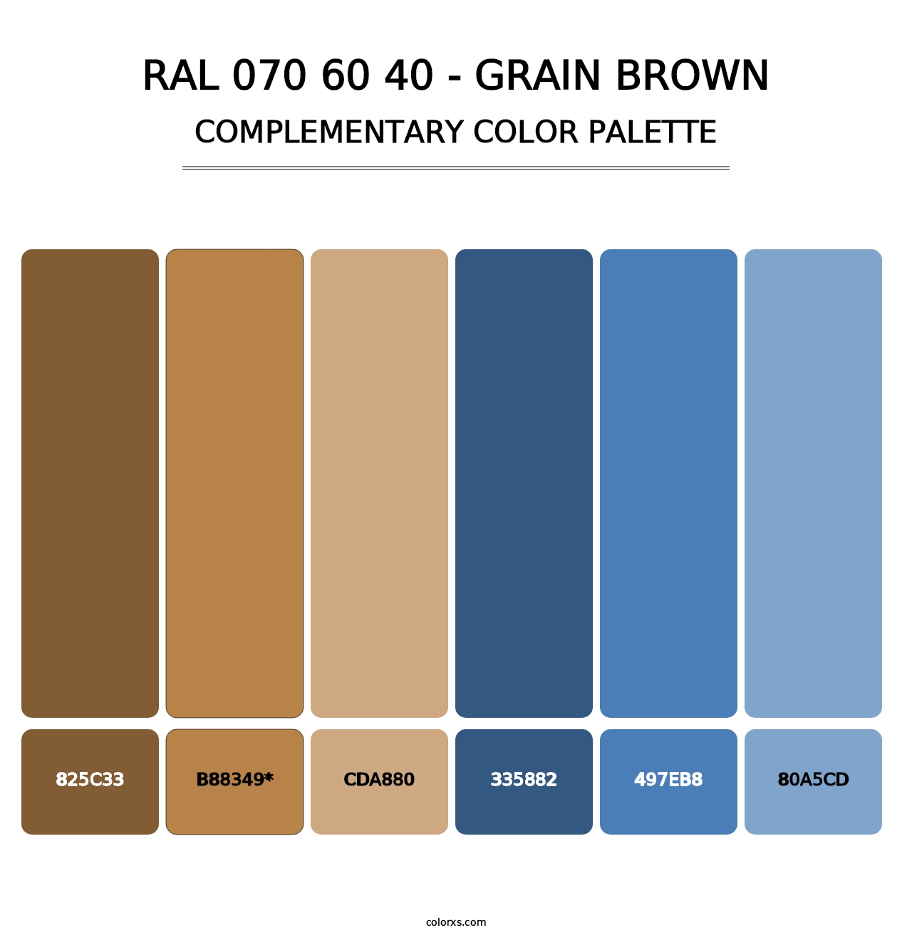 RAL 070 60 40 - Grain Brown - Complementary Color Palette
