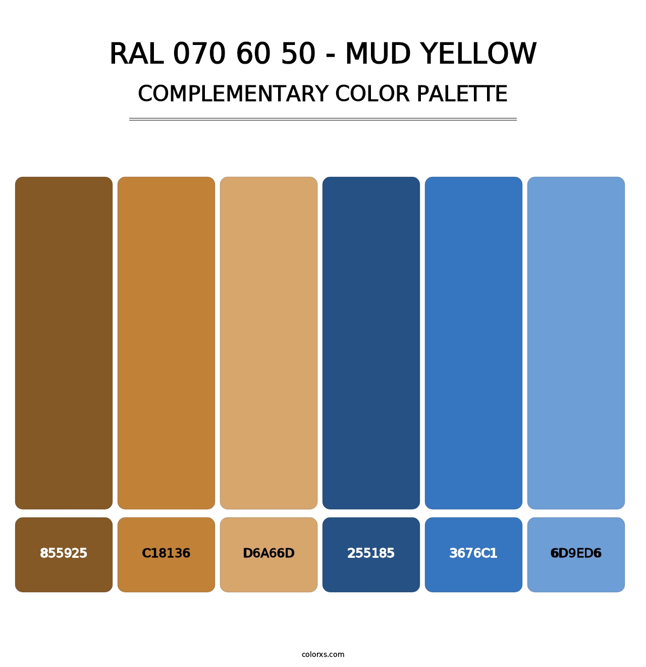 RAL 070 60 50 - Mud Yellow - Complementary Color Palette