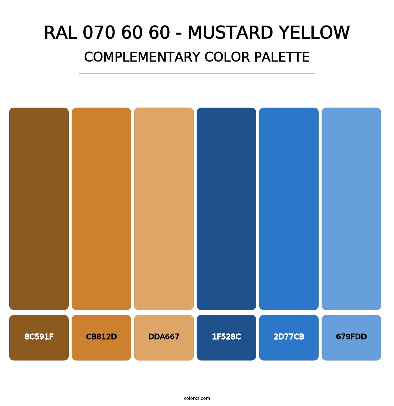 RAL 070 60 60 - Mustard Yellow - Complementary Color Palette