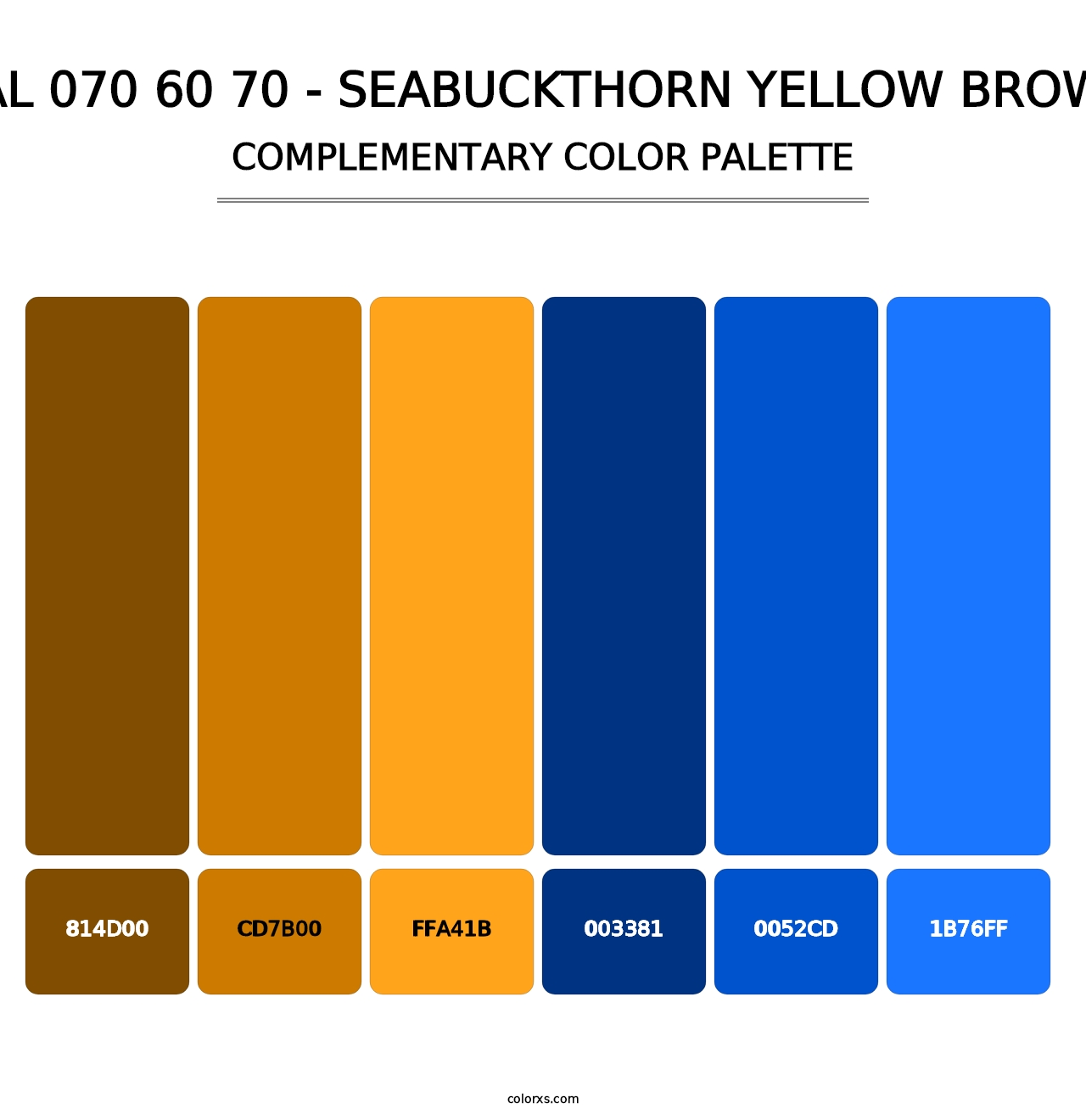 RAL 070 60 70 - Seabuckthorn Yellow Brown - Complementary Color Palette