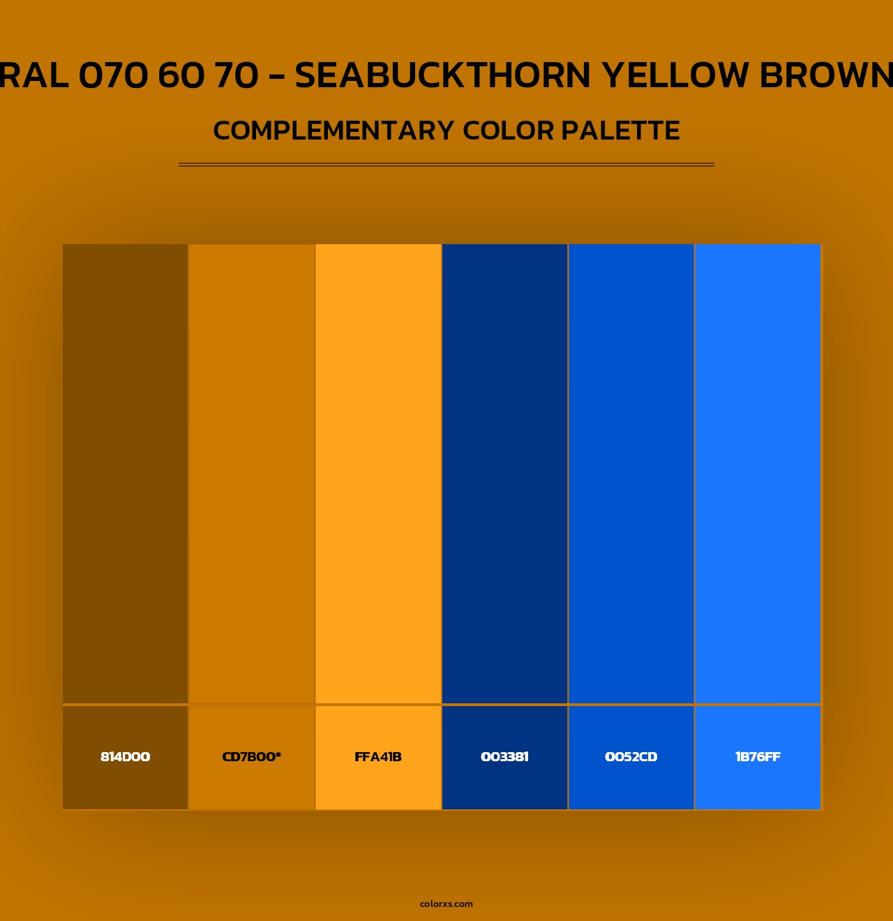 RAL 070 60 70 - Seabuckthorn Yellow Brown - Complementary Color Palette