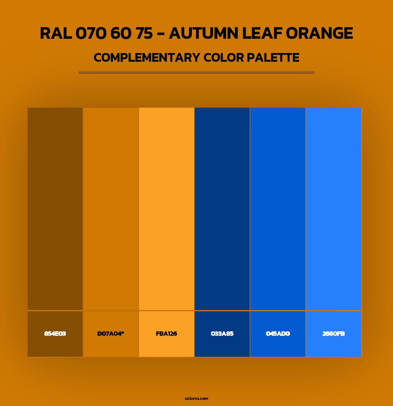 RAL 070 60 75 - Autumn Leaf Orange - Complementary Color Palette