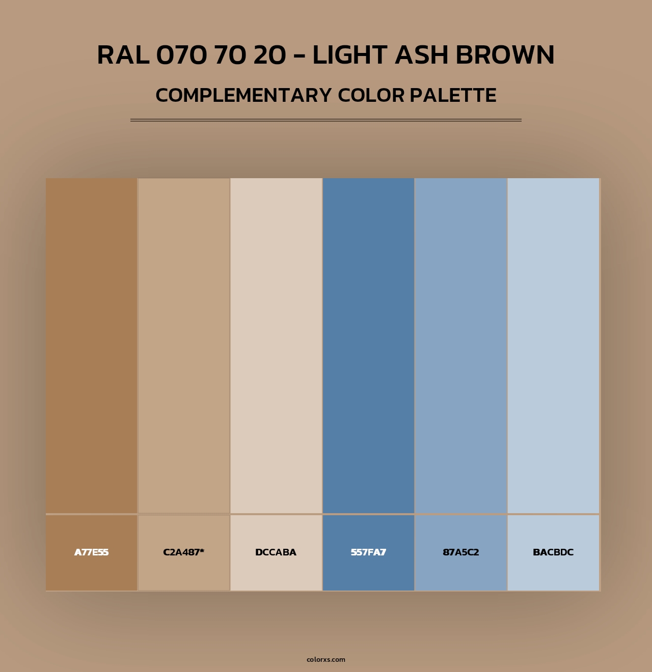 RAL 070 70 20 - Light Ash Brown - Complementary Color Palette