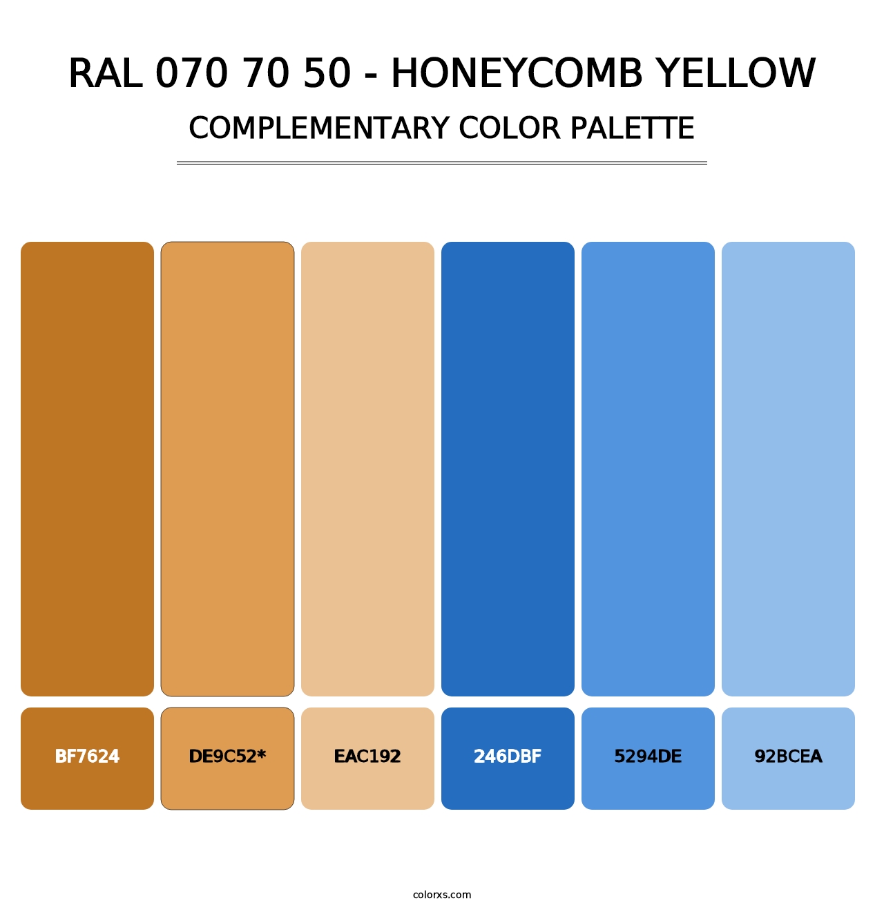 RAL 070 70 50 - Honeycomb Yellow - Complementary Color Palette