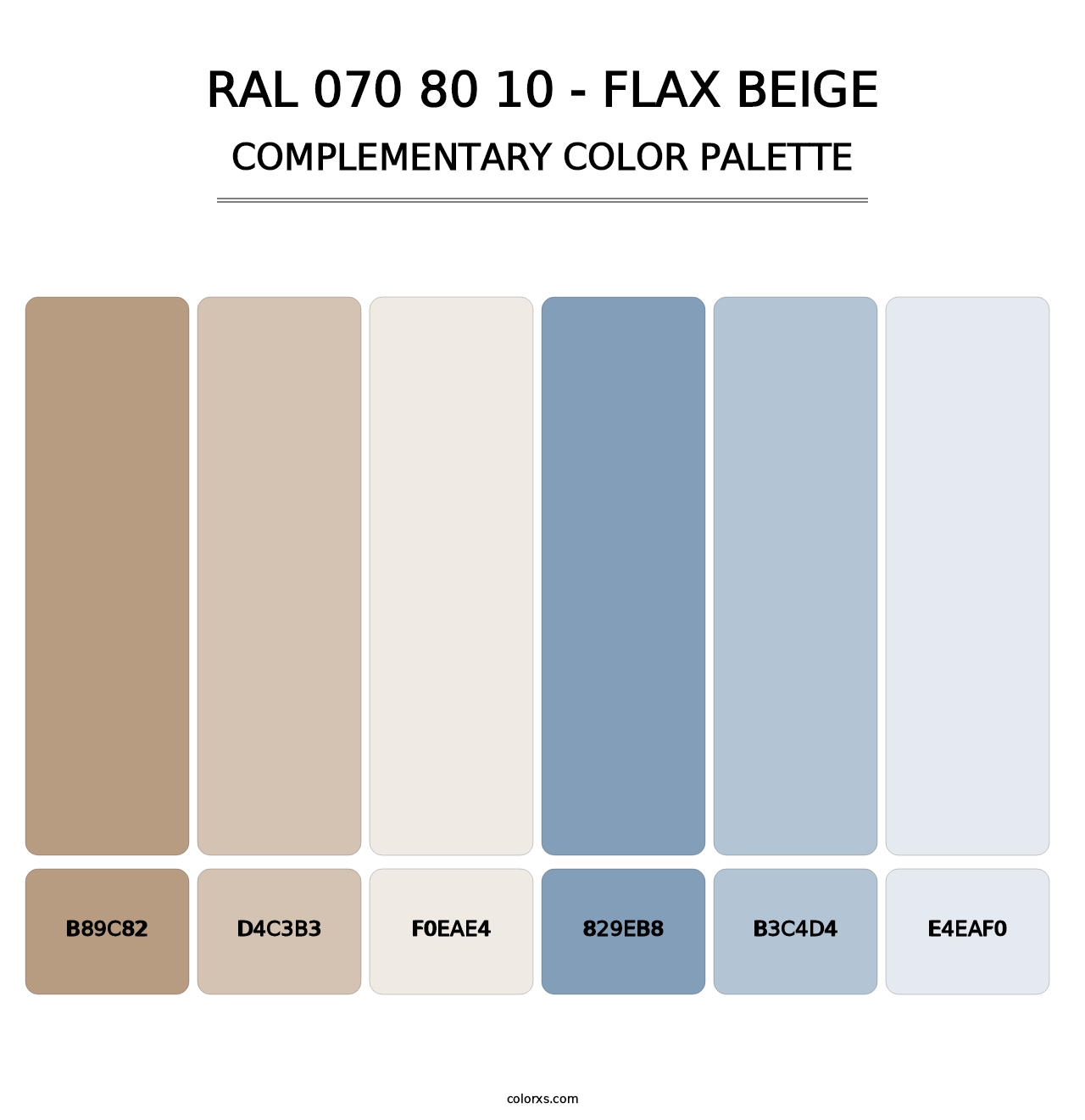 RAL 070 80 10 - Flax Beige - Complementary Color Palette