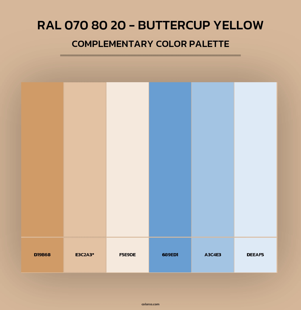 RAL 070 80 20 - Buttercup Yellow - Complementary Color Palette