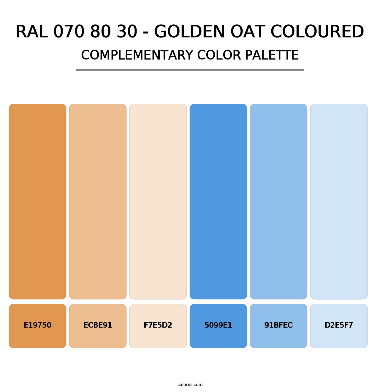 RAL 070 80 30 - Golden Oat Coloured - Complementary Color Palette