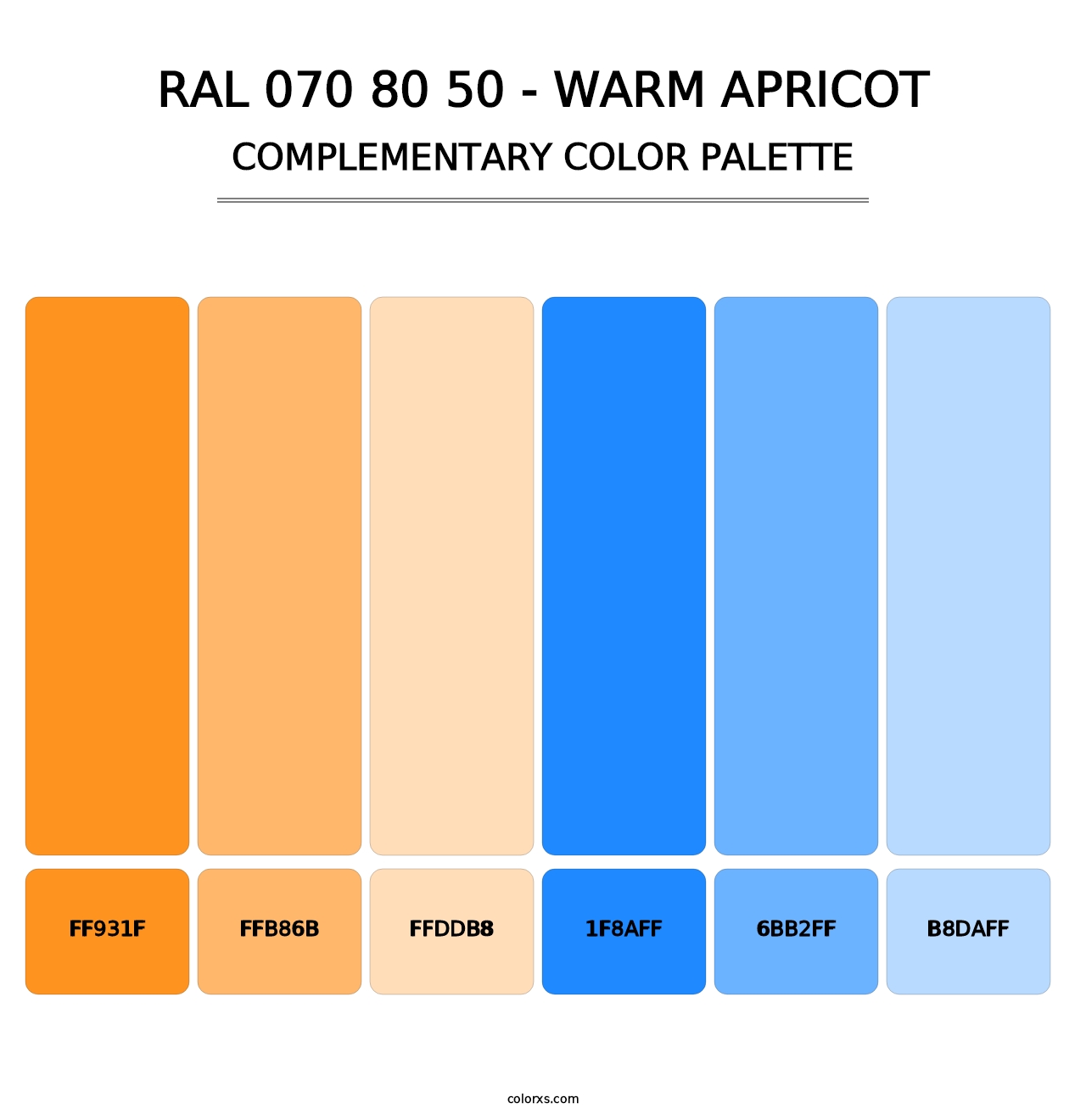 RAL 070 80 50 - Warm Apricot - Complementary Color Palette