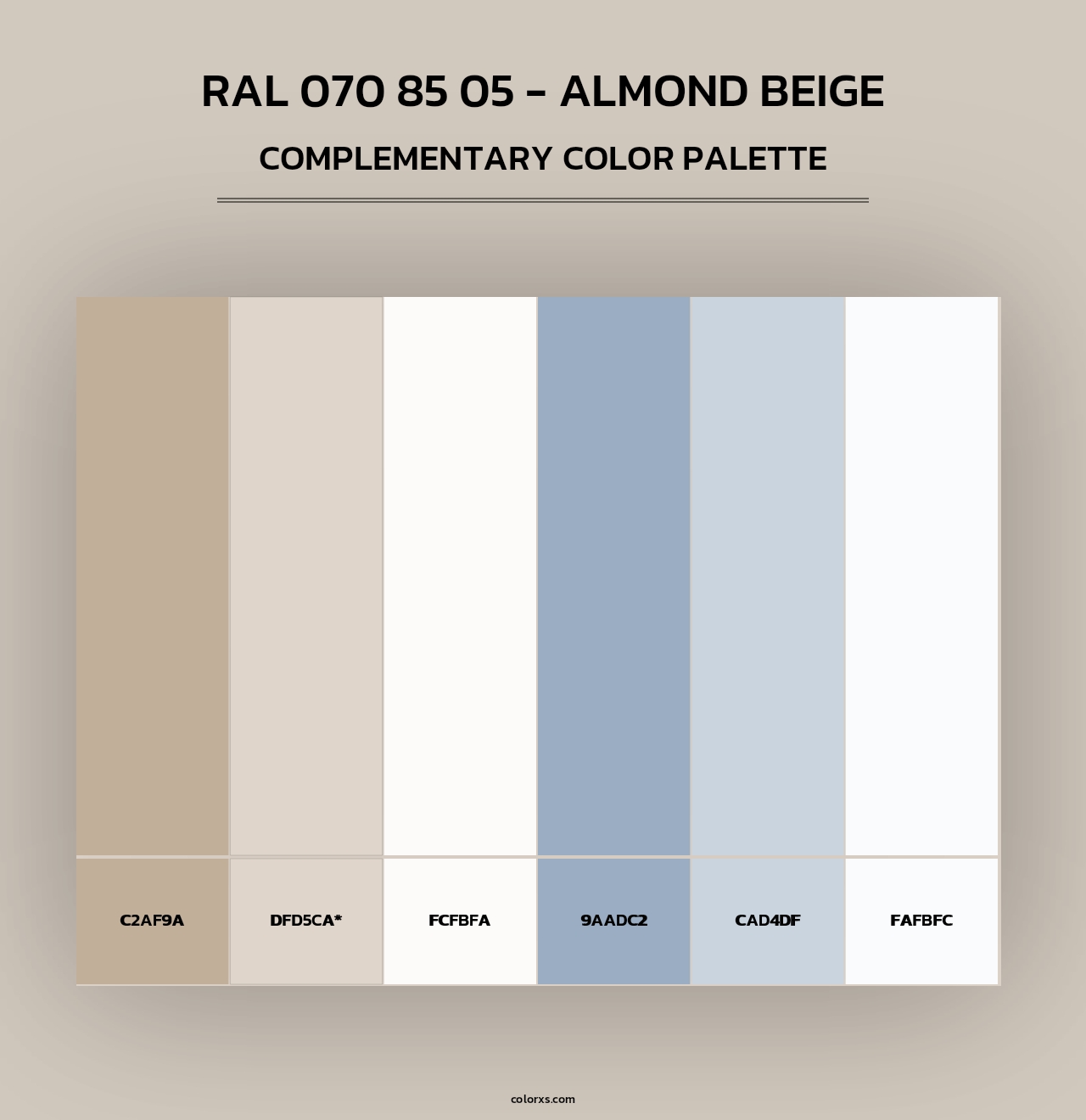 RAL 070 85 05 - Almond Beige - Complementary Color Palette