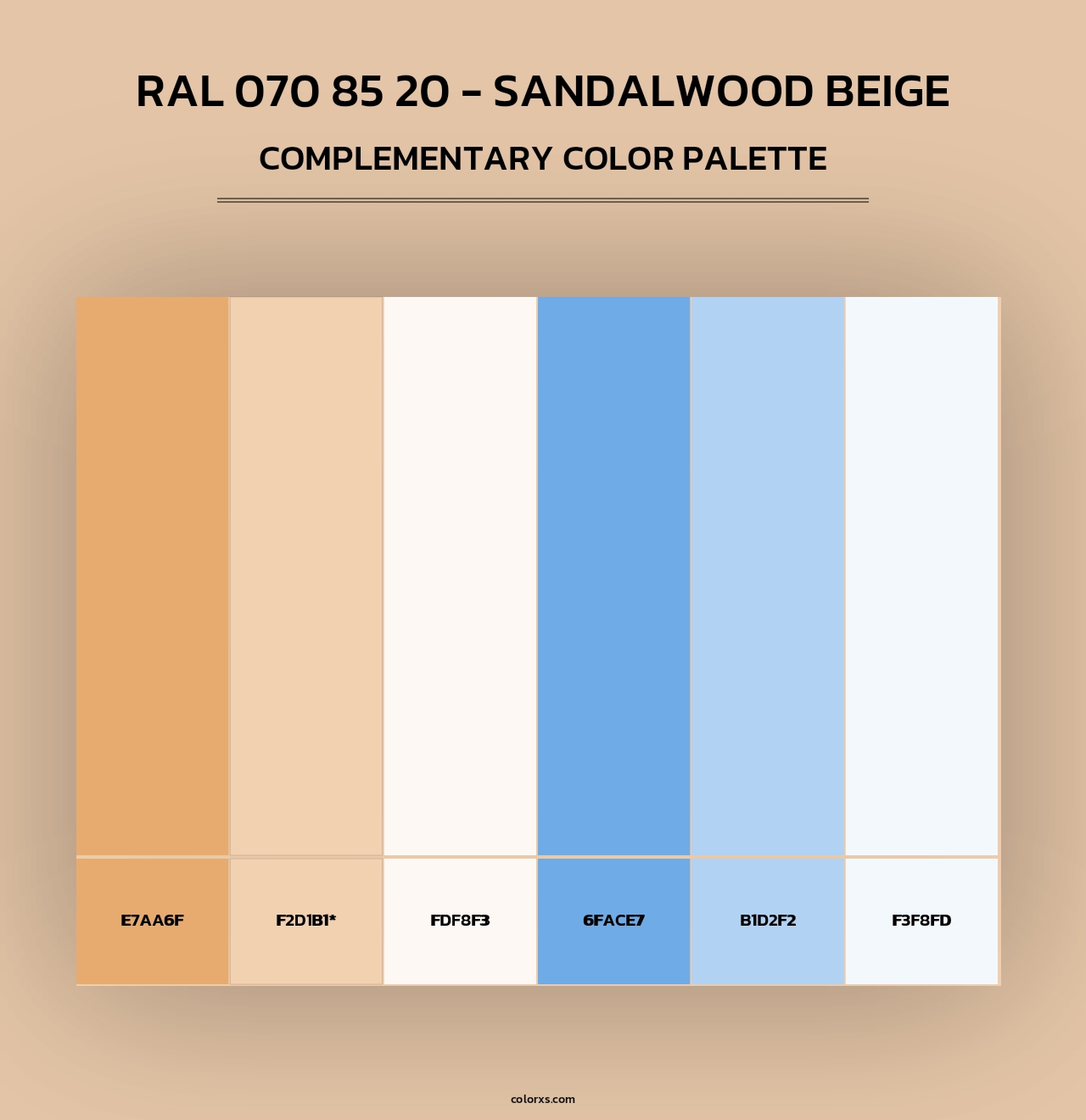 RAL 070 85 20 - Sandalwood Beige - Complementary Color Palette