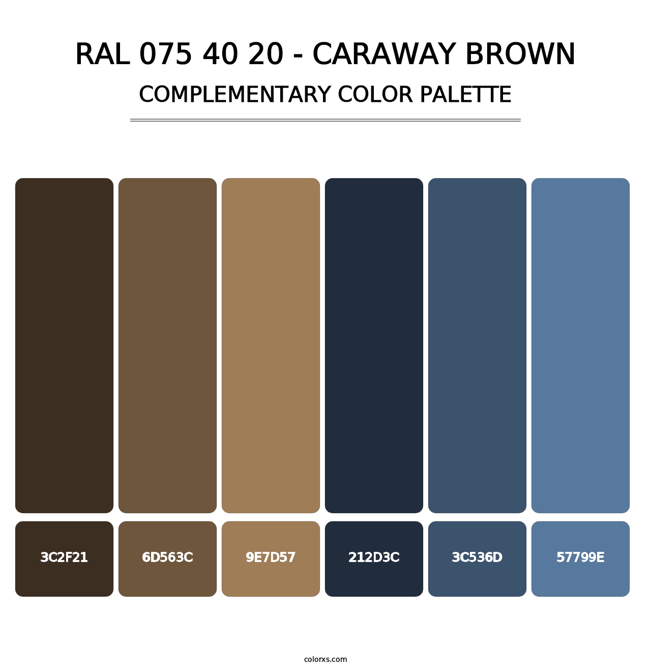 RAL 075 40 20 - Caraway Brown - Complementary Color Palette