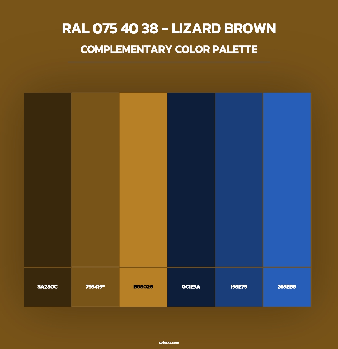 RAL 075 40 38 - Lizard Brown - Complementary Color Palette
