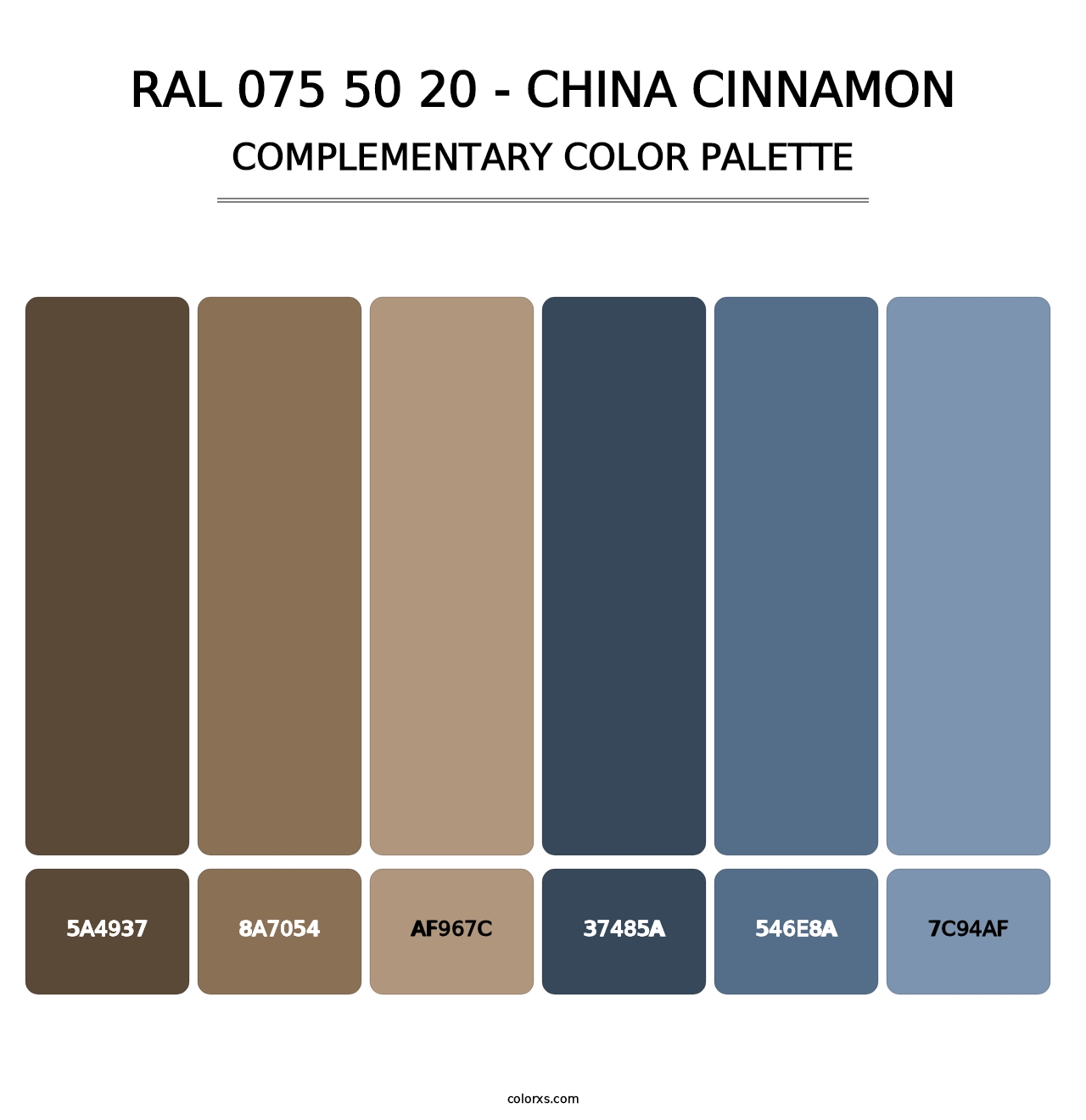 RAL 075 50 20 - China Cinnamon - Complementary Color Palette