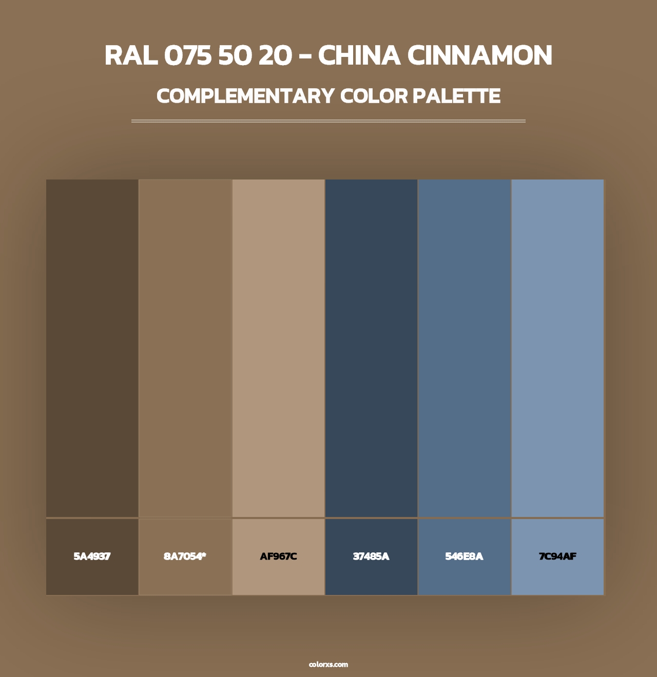 RAL 075 50 20 - China Cinnamon - Complementary Color Palette