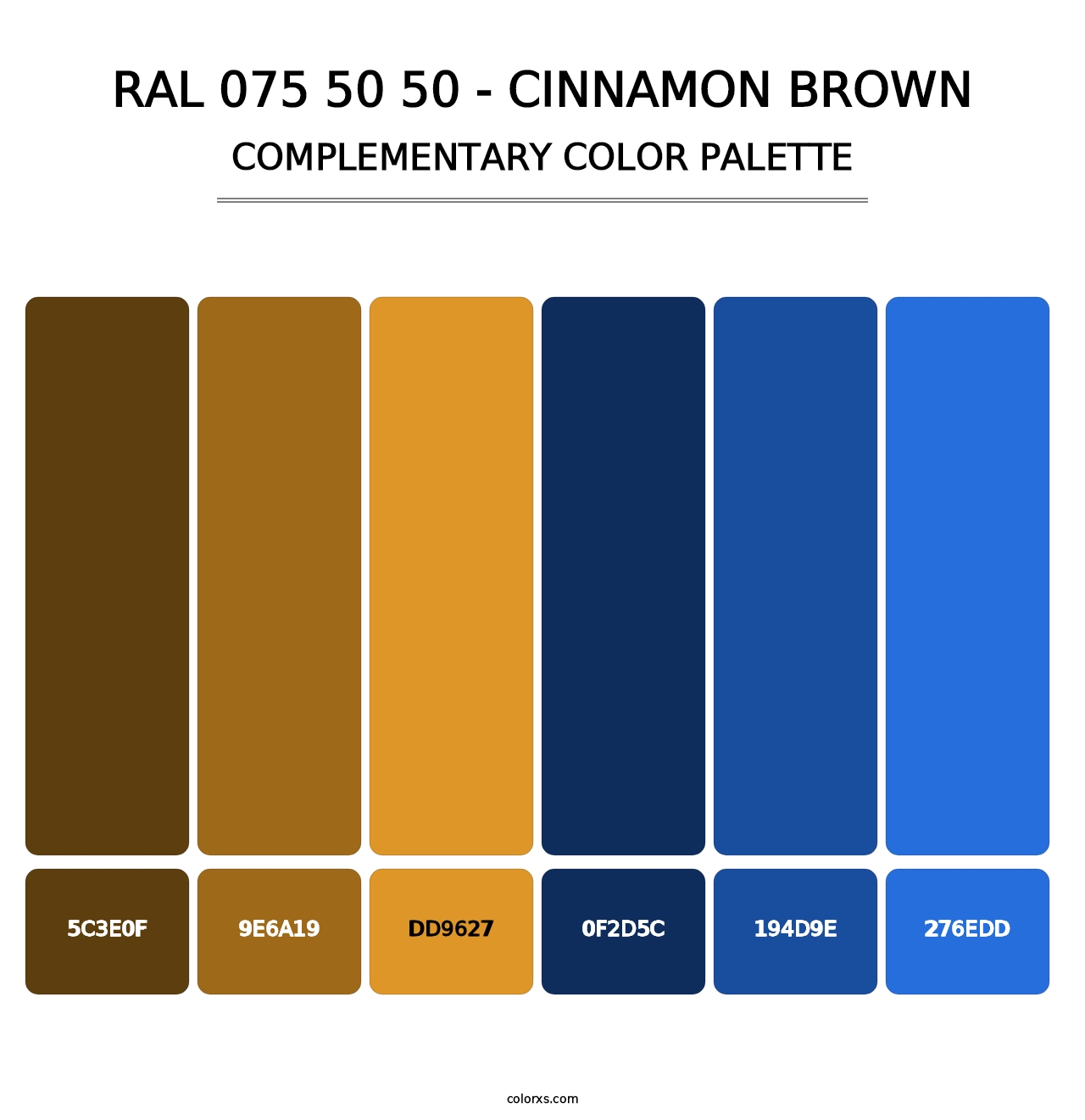 RAL 075 50 50 - Cinnamon Brown - Complementary Color Palette