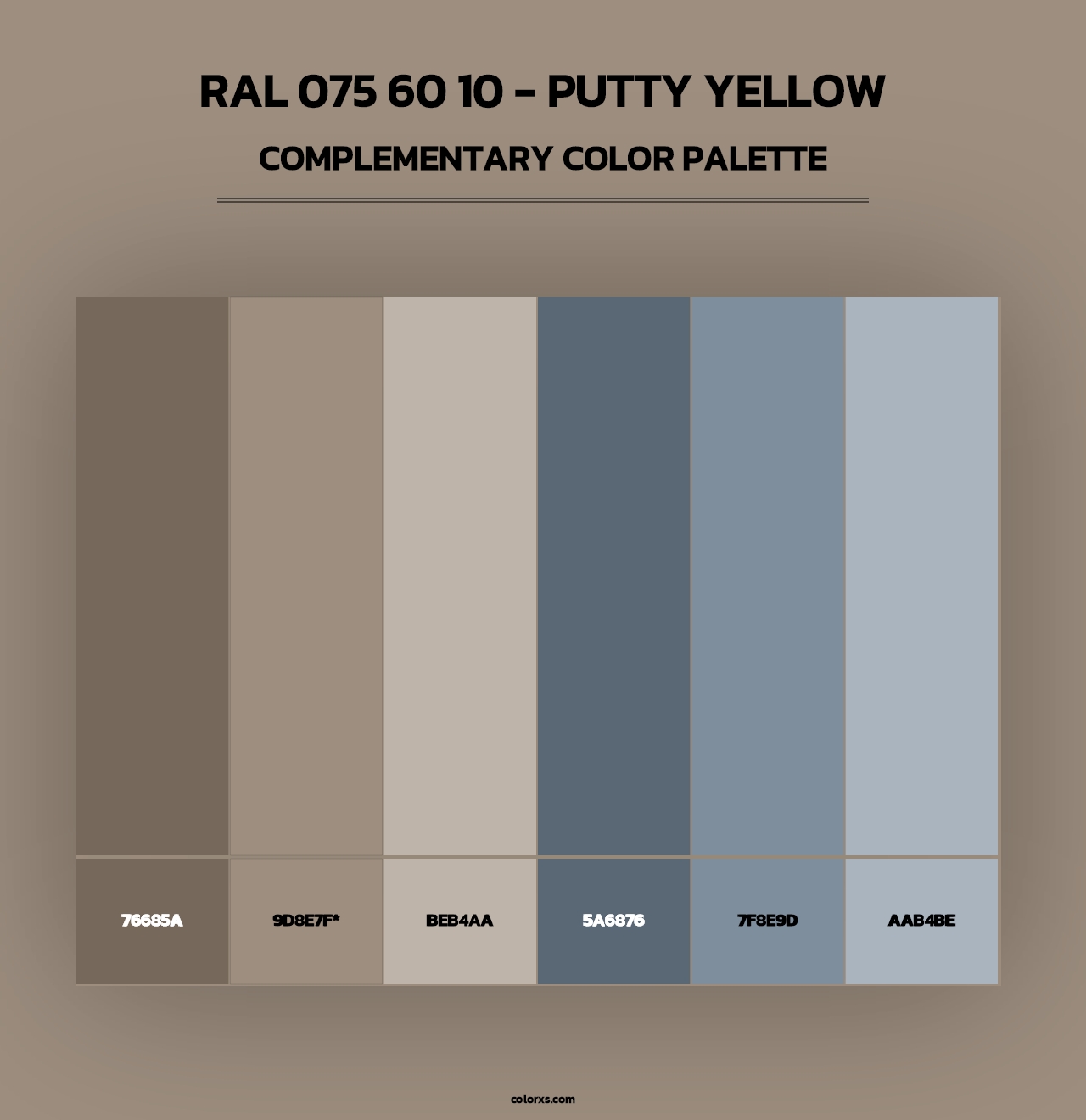 RAL 075 60 10 - Putty Yellow - Complementary Color Palette